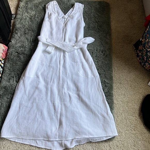 The Reset R Label Women's Small The Weekend Sleeveless Gauze Belted Midi Dress - Picture 2 of 3